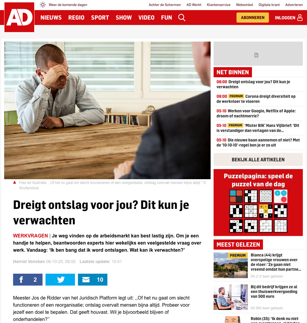 Publicaties over ons in de media